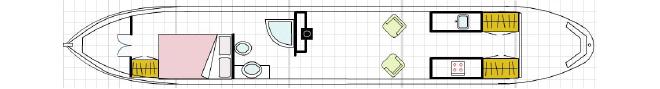 Midway 470 narrowboat layout